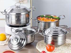 Paslanmaz çelik kapak ev çorba tenceresi, Congee tencere seti, dört parçalı set - Product Image 6