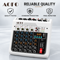 Console de mixage audio 4 canaux avec égaliseur 3 bandes, sortie USB XLR, boutons rétroéclairés pour DJ, karaoké, scène live, enregistrement MP3