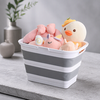 Panier à linge pliable en PP avec pieds réglables en hauteur, imperméable, avec poignée, gain de place, style minimaliste, rangement domestique portable