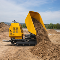 Kostenloser Versand 1000kg Mini-Raupendumper Benzinmotor Selbstladend Hoher Lastmoment 1 Jahr Garantie