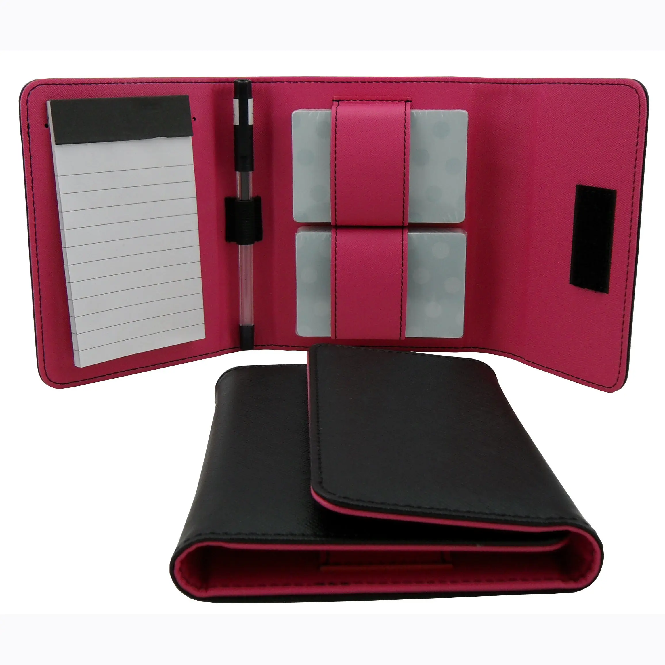 Custom PU Leather Box Pack 2 Decks Playing Card Game Sets with Pen and Notepad