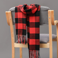 WDD516 écharpes à carreaux de Style britannique pour homme, écharpe à franges en Faux cachemire pour Couple, garde au chaud, épaisse, classique, collection automne-hiver