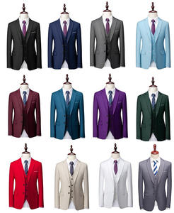 EUR abd boyutu XS-4XL tek sıra çift düğme Suit erkekler kore versiyonu İnce uydurma düğün damat iş günlük giysi 3-piece Set - Product Image 3