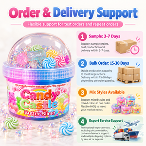 Slime au beurre sur le thème des bonbons avec perles de cristal, breloques en résine, coupelle transparente pour jeu sensoriel des enfants OEM ODM - Product Image 4