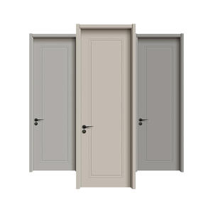 Puerta de madera maciza de diseño moderno Panel de cristal de carbono antiguo Chapa Premium Precio de fábrica Resistente a la humedad para uso interior - Product Image 1