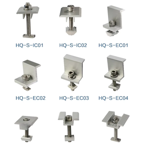 Nhôm Sliver/Đen PV mô-đun năng lượng mặt trời gắn phụ kiện có thể điều chỉnh <span class=keywords><strong>Inter</strong></span> Kẹp Giữa cuối kẹp cho bảng điều khiển năng lượng mặt trời gắn - Product Image 1