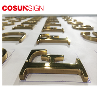 Logo célèbre en laiton massif, lettres de logo, 3D, 1 pièce