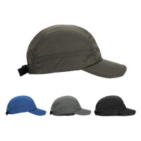Vente en gros de casquette de baseball en nylon vintage à cinq panneaux casquette imperméable de course et de sports de plein air avec fermeture arrière ajustée