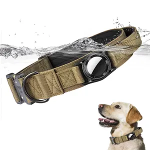 Großhandel taktisches Hundehalsband GPS-Tracker Halterungsbezug Nylon einstellbares Anti-Lost-Hundehalsband für Haustiere Airtag-Hundehalsbänder