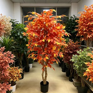Hot Sale Artificial Autumn Banyan <b>Tree</b> Fall Colors Faux Ficus Plant No Watering Knock Down Design for Home Office Wedding Party - Product Image 3