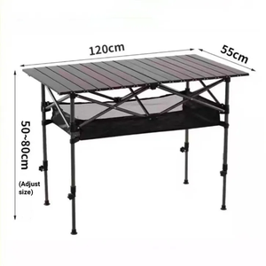 Outdoor Furniture Portable Roll up Picnic <b>Table</b> Camping <b>Table</b> Lightweight Rustless <b>Adjustable</b> Height Foldable Picnic <b>Table</b> - Product Image 1
