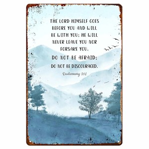 Versets bibliques personnalisés décoration murale chrétienne inspirante en aluminium métal signe Art mural pour la maison bureau chambre cadeaux 8x12 pouces - Product Image 3