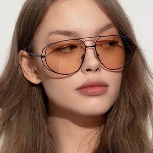 New Style Retro Metal Oval Sunglasses for Women Luxury Light UV400 for Party Show Small Personality Sunshade Hollow Glasses - Product Image 2