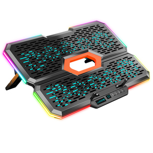 Accessoire pour <span class=keywords><strong>PC</strong></span> de jeu, <span class=keywords><strong>refroidisseur</strong></span> d'ordinateur portable de <span class=keywords><strong>17</strong></span> <span class=keywords><strong>pouces</strong></span>, 7 angles réglables, éclairage RVB, 10 ventilateurs de refroidissement, <span class=keywords><strong>refroidisseur</strong></span> d'ordinateur portable - Product Image 1