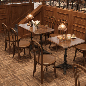 Commercial-<strong>Use</strong> American-Style Classic Dining <strong>Table</strong> Chair Set Durable Metal Furniture for Hotels Schools Bars &amp; Cafes - Product Image 3