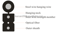 Kabel Serat Optik 1 Inti Single Mode Fiber Drop Cable Wire Ftth Kabel Serat Optik