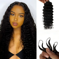 Extensions de cheveux humains au crochet en gros, lots de tresses brésiliennes bouclées naturelles pré-bouclées, invisibles et à nœuds miracle