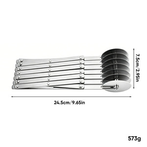 ที่ตัดแป้งสเตนเลสแบบปรับได้ 3 5 7 ล้อ สำหรับตัดพิซซ่าและทำขนมอบ - Product Image 6