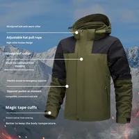 Nouvelle veste décontractée d'automne 3-en-1 imperméable, coupe-vent, chaude et respirante avec applications lapin, unisexe, col montant, fermeture éclair sur le devant