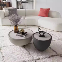 Ensemble table basse ronde moderne, design scandinave tendance, meubles de salon portables à surface lisse pour la maison et le bureau