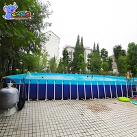 Piscine extérieure de luxe à structure métallique, piscine en PVC sur mesure pour complexe hôtelier et hôtel