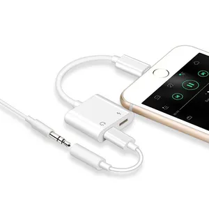 Konverter Earphone iPhone 7, Adaptor Kabel Multifungsi 2 In 1 untuk Pengisian Daya dan Koneksi Headphone untuk Iphone 7/7 Plus