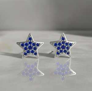 ทอง 14KT พลอยธรรมชาติ/ต่างหูแบบติดหู มรกต, ทองคำ, ทับทิม, ไพลิน - Product Image 1