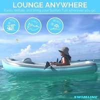 Lit flottant gonflable en PVC pour piscine, chaise longue pour adulte et canot de yacht, transat gonflable double capacité pour bronzage