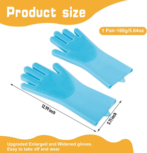 Vật nuôi găng tay làm đẹp, chịu nhiệt Silicone, 5 ngón tay thiết kế cho tắm và xoa bóp chó mèo (bầu trời xanh) - Product Image 2