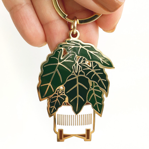 Porte-clés personnalisé en émail Porte-clés champignon <span class=keywords><strong>melon</strong></span> d'eau citrouille Bling trèfle tournesol <span class=keywords><strong>Cactus</strong></span> Porte-clés fleur plante - Product Image 2