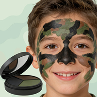 Kit de maquillage camouflage 3 couleurs pour le visage et le corps, noir, vert, marron, avec miroir, pour la chasse et la dissimulation