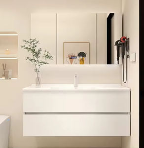 ตู้เก็บของในห้องน้ำสไตล์โมเดิร์นคุณภาพสูง LED กระจกติด<span class=keywords><strong>ผนัง</strong></span>โต๊ะเครื่องแป้งในห้องน้ำสไตล์ใหม่ราคาถูก - Product Image 5