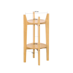 Support de plantes d'intérieur à 2 niveaux, support de pot de fleurs en bambou, étagère porte-plantes pour <span class=keywords><strong>balcon</strong></span> et <span class=keywords><strong>jardin</strong></span> - Product Image 3