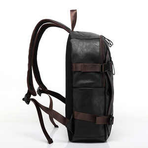 Mochila de cuero Pu de estilo vintage Mochilas para portátiles Mochilas deportivas informales para hombres - Product Image 6