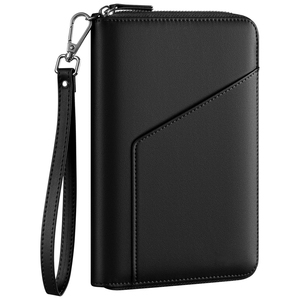 Portefeuille de voyage fin à double compartiment pour cartes SIM et porte-cartes multiples pour hommes et femmes avec blocage RFID, organiseur de documents de voyage - Product Image 1