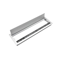 Passe-câbles de bureau moderne en alliage d'aluminium gris anthracite à fermeture douce et anti-poussière pour hôpitaux, entrepôts et ateliers