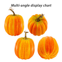 Adorno de Calabaza Artificial con Rayas Degradadas Amarillo-Naranja para Halloween, Camino de Mesa para Acción de Gracias, Decoración de Terror