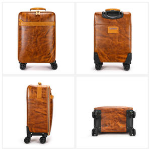 <span class=keywords><strong>Marant</strong></span> Bagage de cabine vintage en cuir de vachette haut de gamme Valise d'affaires en cuir véritable avec couche supérieure roulante Valise de voyage tendance - Product Image 1