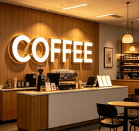 Enseigne lumineuse LED 3D personnalisée, lettres en acrylique imperméables, logo lumineux pour boutique, bureau, café, bar, décoration murale