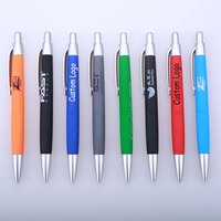 Stylo bille en métal avec clip et logo personnalisé - Stylo promotionnel avec grip doux au toucher pour les entreprises, les écoles, les fournitures de bureau