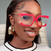 Gafas de Sol Cuadradas de Moda 2026 con Bloqueo de Luz Azul, Gafas Ópticas Extra Grandes para Mujer