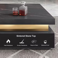 Table basse de luxe en acier inoxydable doré pour salon, table centrale miroir blanche, table d'appoint carrée pour maison et hôtel