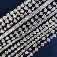 Ensemble de bijoux de luxe en or 14K 18K avec chaîne tennis et bracelet tennis élégant en diamant de laboratoire, tailles ovale, ronde et poire, pour femme