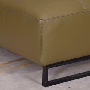 एर्गोनॉमिक्स लकड़ी समायोज्य चेस्टरफील्ड चमड़े के सोफे बिस्तर आरामदायक और होटल के लिए बैकरेस्ट के साथ तीन-सीटर - Product Image 4