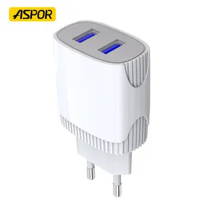 Aspor A811 2.4A IQ Fast Charger 5V/2.4A 9V/2A EU/US Plug Dual 2 USB Port Power Adapter 18W 20W 30W Wall Charger