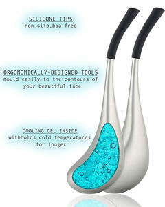 Rodillo Facial de Masaje en Frío para el Cuidado de la Piel, Globos de Hielo de Acero Inoxidable Plateado para Ojos - Product Image 2