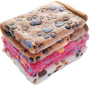 Coperta in pile con impronta di zampa per cani e cuccioli, tappetino caldo e morbido per gatti di taglia piccola e media, fodera per gabbia di porcellini d'India - Product Image 3