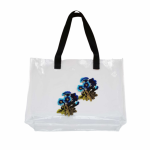 Custom tradizionale cinese ricamo in PVC fai da te Kit di borsa trasparente gelatina Tote borsa da spiaggia con manico per lo <span class=keywords><strong>Shopping</strong></span> - Product Image 1