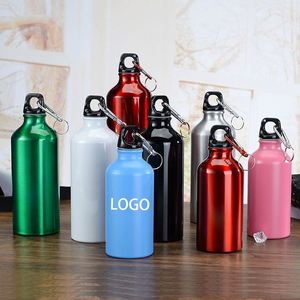 Bouteilles de sublimation personnalisées à bas prix pour la promotion, bouteille d'eau en aluminium à paroi simple pour le sport de plein air avec mousqueton - Product Image 1