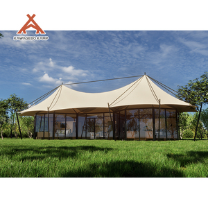 <span class=keywords><strong>Tente</strong></span> de glamping de luxe Kawagebo Kamp (KK) 16 x 6 x 6,85 m en PVDF imperméable avec salle de bain pour complexe hôtelier et hôtel - Product Image 2